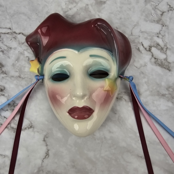 Vintage Clay Art Female, Art Deco Mask - Picture 4 of 10